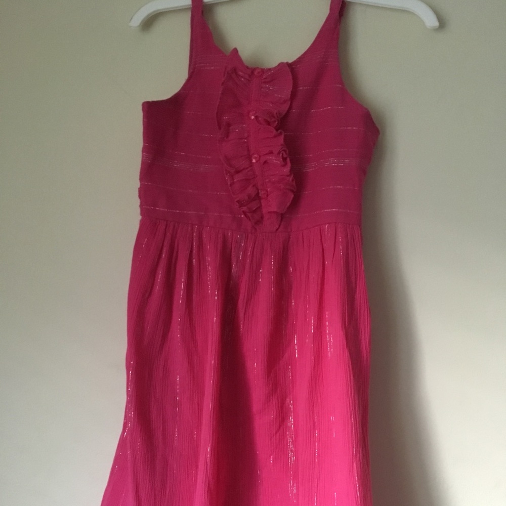 Pink Girls dress with silver lurex accents by Sweet Heart Rose. Size 10